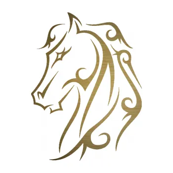 Samolepící dekorace SAMOLEPKA Kůň 036 levá (64 - škrábaný kov zlatý) NA AUTO, NÁLEPKA, FÓLIE, POLEP, TUNING, VLASTNÍ TEXT, TISK, AUTOSAMOLEPKY.cz, POLEPY, OBRÁZEK, LOGO, SAMOLEPKY