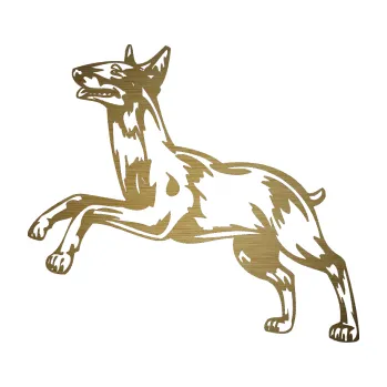 Polep vozidla SAMOLEPKA Pes 015 levá Bulteriér (64 - škrábaný kov zlatý) NA AUTO, NÁLEPKA, FÓLIE, POLEP, TUNING, VLASTNÍ TEXT, TISK, AUTOSAMOLEPKY.cz, POLEPY, OBRÁZEK, LOGO, SAMOLEPKY