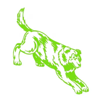 samolepka Pes 044 pravá (04 - zelená kawasaki) SAMOLEPKA NA AUTO, NÁLEPKA, FÓLIE, POLEP, TUNING, VLASTNÍ TEXT, TISK, AUTOSAMOLEPKY.cz, POLEPY, OBRÁZEK, LOGO, 3D STICKERS