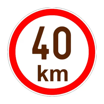 samolepka Maximální rychlost 40km - nejvyšší konstrukční rychlost (15 - hnědá) SAMOLEPKA NA AUTO, NÁLEPKA, FÓLIE, POLEP, TUNING, VLASTNÍ TEXT, TISK, AUTOSAMOLEPKY.cz, POLEPY, OBRÁZEK, LOGO, 3D STICKERS