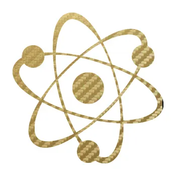 Samolepící dekorace Atom (59 - 3D karbon zlatý) SAMOLEPKA NA AUTO, NÁLEPKA, FÓLIE, POLEP, TUNING, VLASTNÍ TEXT, TISK, AUTOSAMOLEPKY.cz, POLEPY, OBRÁZEK, LOGO, 3D STICKERS