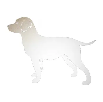 Polep vozidla SAMOLEPKA Pes 062 levá Labrador (82 - odrazková reflexní bílá) NA AUTO, NÁLEPKA, FÓLIE, POLEP, TUNING, VLASTNÍ TEXT, TISK, AUTOSAMOLEPKY.cz, POLEPY, OBRÁZEK, LOGO, SAMOLEPKY