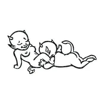 Samolepicí dekorace na vozidlo Čertíci 003 levá (85 - Ultra Metalic černá) SAMOLEPKA NA AUTO, NÁLEPKA, FÓLIE, POLEP, TUNING, VLASTNÍ TEXT, TISK, AUTOSAMOLEPKY.cz, POLEPY, OBRÁZEK, LOGO, 3D STICKERS