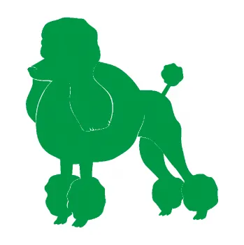 Polep vozidla SAMOLEPKA Pes 092 levá Pudl (12 - zelená) NA AUTO, NÁLEPKA, FÓLIE, POLEP, TUNING, VLASTNÍ TEXT, TISK, AUTOSAMOLEPKY.cz, POLEPY, OBRÁZEK, LOGO, SAMOLEPKY