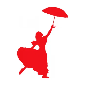 Polep vozidla SAMOLEPKA Dáma s deštníkem 001 levá (10 - červená) NA AUTO, NÁLEPKA, FÓLIE, POLEP, TUNING, VLASTNÍ TEXT, TISK, AUTOSAMOLEPKY.cz, POLEPY, OBRÁZEK, LOGO, SAMOLEPKY