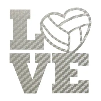 Samolepicí dekorace na vozidlo Love volejbal (52 - 3D karbon stříbrný) SAMOLEPKA NA AUTO, NÁLEPKA, FÓLIE, POLEP, TUNING, VLASTNÍ TEXT, TISK, AUTOSAMOLEPKY.cz, POLEPY, OBRÁZEK, LOGO, 3D STICKERS