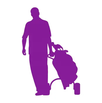 Polep vozidla SAMOLEPKA Golfista 009 levá (14 - fialová) NA AUTO, NÁLEPKA, FÓLIE, POLEP, TUNING, VLASTNÍ TEXT, TISK, AUTOSAMOLEPKY.cz, POLEPY, OBRÁZEK, LOGO, SAMOLEPKY