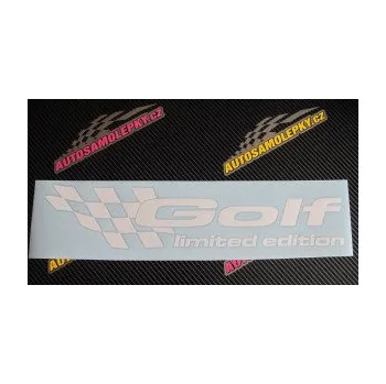 Polep vozidla SAMOLEPKA Golf limited edition levá (10 - červená) NA AUTO, NÁLEPKA, FÓLIE, POLEP, TUNING, VLASTNÍ TEXT, TISK, AUTOSAMOLEPKY.cz, POLEPY, OBRÁZEK, LOGO, SAMOLEPKY