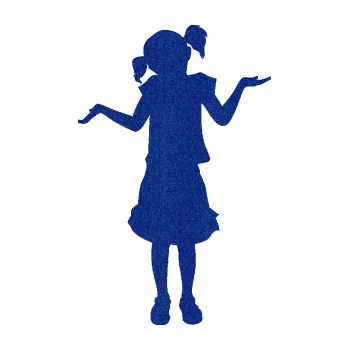 samolepka Děti silueta 001 levá holčička krčí rameny (89 - Ultra Metalic modrá tmavá) SAMOLEPKA NA AUTO, NÁLEPKA, FÓLIE, POLEP, TUNING, VLASTNÍ TEXT, TISK, AUTOSAMOLEPKY.cz, POLEPY, OBRÁZEK, LOGO, 3D STICKERS
