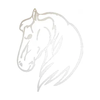 Samolepící dekorace SAMOLEPKA Kůň 026 levá (82 - odrazková reflexní bílá) NA AUTO, NÁLEPKA, FÓLIE, POLEP, TUNING, VLASTNÍ TEXT, TISK, AUTOSAMOLEPKY.cz, POLEPY, OBRÁZEK, LOGO, SAMOLEPKY