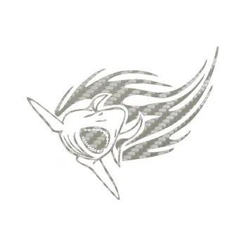 Samolepicí dekorace na vozidlo Animal flames 046 levá žralok (52 - 3D karbon stříbrný) SAMOLEPKA NA AUTO, NÁLEPKA, FÓLIE, POLEP, TUNING, VLASTNÍ TEXT, TISK, AUTOSAMOLEPKY.cz, POLEPY, OBRÁZEK, LOGO, 3D STICKERS