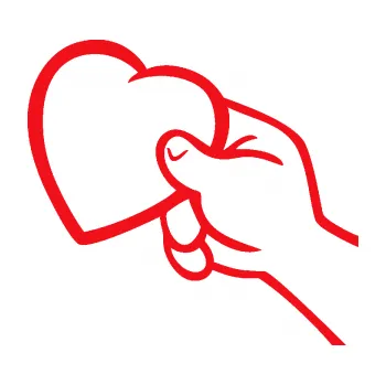 Samolepící dekorace SAMOLEPKA Ruka se srdíčkem levá (10 - červená) NA AUTO, NÁLEPKA, FÓLIE, POLEP, TUNING, VLASTNÍ TEXT, TISK, AUTOSAMOLEPKY.cz, POLEPY, OBRÁZEK, LOGO, SAMOLEPKY