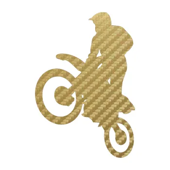 Samolepící dekorace SAMOLEPKA Motorka 035 levá motokros (59 - 3D karbon zlatý) NA AUTO, NÁLEPKA, FÓLIE, POLEP, TUNING, VLASTNÍ TEXT, TISK, AUTOSAMOLEPKY.cz, POLEPY, OBRÁZEK, LOGO, SAMOLEPKY