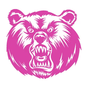 Samolepící dekorace Medvěd 005 levá (16 - růžová) SAMOLEPKA NA AUTO, NÁLEPKA, FÓLIE, POLEP, TUNING, VLASTNÍ TEXT, TISK, AUTOSAMOLEPKY.cz, POLEPY, OBRÁZEK, LOGO, 3D STICKERS