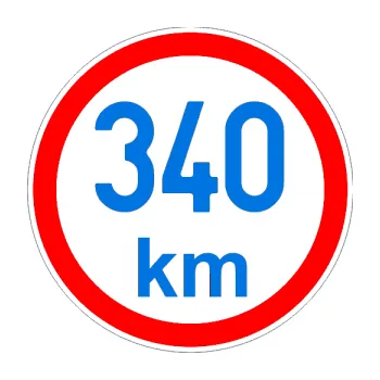 samolepka Maximální rychlost 340km - nejvyšší konstrukční rychlost (11 - modrá oceán) SAMOLEPKA NA AUTO, NÁLEPKA, FÓLIE, POLEP, TUNING, VLASTNÍ TEXT, TISK, AUTOSAMOLEPKY.cz, POLEPY, OBRÁZEK, LOGO, 3D STICKERS
