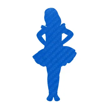 samolepka Děti silueta 011 levá holčička tanečnice (57 - 3D karbon modrý) SAMOLEPKA NA AUTO, NÁLEPKA, FÓLIE, POLEP, TUNING, VLASTNÍ TEXT, TISK, AUTOSAMOLEPKY.cz, POLEPY, OBRÁZEK, LOGO, 3D STICKERS