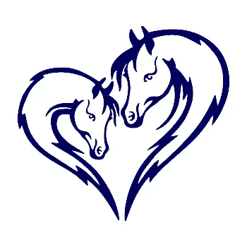 Samolepící dekorace SAMOLEPKA Koníci 002 - pravá srdíčko kůň s hříbátkem (23 - tmavě modrá) NA AUTO, NÁLEPKA, FÓLIE, POLEP, TUNING, VLASTNÍ TEXT, TISK, AUTOSAMOLEPKY.cz, POLEPY, OBRÁZEK, LOGO, SAMOLEPKY