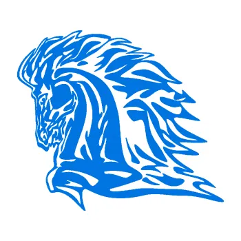 Samolepicí dekorace na vozidlo Animal flames 101 levá kůň (11 - modrá oceán) SAMOLEPKA NA AUTO, NÁLEPKA, FÓLIE, POLEP, TUNING, VLASTNÍ TEXT, TISK, AUTOSAMOLEPKY.cz, POLEPY, OBRÁZEK, LOGO, 3D STICKERS