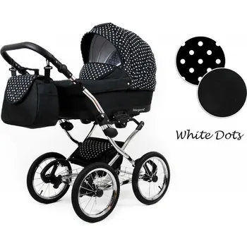 Kočárek Kombinovaný kočárek Raf-Pol Baby Lux Margaret Chrome ALU 2023 White Dots