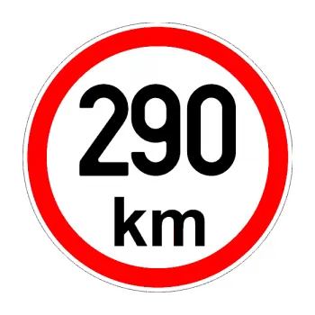 samolepka Maximální rychlost 290km - nejvyšší konstrukční rychlost (01 - černá) SAMOLEPKA NA AUTO, NÁLEPKA, FÓLIE, POLEP, TUNING, VLASTNÍ TEXT, TISK, AUTOSAMOLEPKY.cz, POLEPY, OBRÁZEK, LOGO, 3D STICKERS