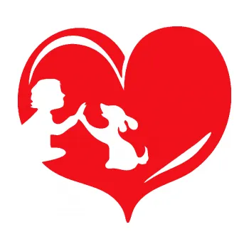 Polep vozidla SAMOLEPKA Pes 103 levá dej pac srdce (10 - červená) NA AUTO, NÁLEPKA, FÓLIE, POLEP, TUNING, VLASTNÍ TEXT, TISK, AUTOSAMOLEPKY.cz, POLEPY, OBRÁZEK, LOGO, SAMOLEPKY