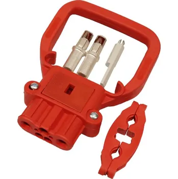 Elektrická zásuvka Konektor Rema Euro DIN 80A, 150V, RED, 0450001501, průřez kabelu 25mm2 Baterie/zásuvka (Konektor Rema 80A - bateriový)
