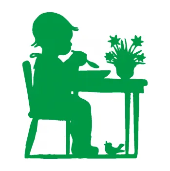 Samolepící dekorace Interiér 001 levá dítě u stolečku (12 - zelená) SAMOLEPKA NA AUTO, NÁLEPKA, FÓLIE, POLEP, TUNING, VLASTNÍ TEXT, TISK, AUTOSAMOLEPKY.cz, POLEPY, OBRÁZEK, LOGO, 3D STICKERS