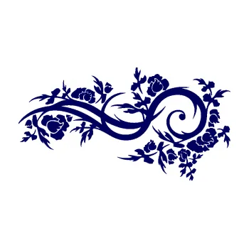 Samolepící dekorace SAMOLEPKA Květina dekor 013 levá (23 - tmavě modrá) NA AUTO, NÁLEPKA, FÓLIE, POLEP, TUNING, VLASTNÍ TEXT, TISK, AUTOSAMOLEPKY.cz, POLEPY, OBRÁZEK, LOGO, SAMOLEPKY