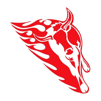 Samolepicí dekorace na vozidlo Animal flames 012 pravá býk (10 - červená) SAMOLEPKA NA AUTO, NÁLEPKA, FÓLIE, POLEP, TUNING, VLASTNÍ TEXT, TISK, AUTOSAMOLEPKY.cz, POLEPY, OBRÁZEK, LOGO, 3D STICKERS