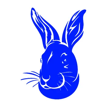 Samolepící dekorace Králík 001 levá (19 - modrá dynamic) SAMOLEPKA NA AUTO, NÁLEPKA, FÓLIE, POLEP, TUNING, VLASTNÍ TEXT, TISK, AUTOSAMOLEPKY.cz, POLEPY, OBRÁZEK, LOGO, 3D STICKERS