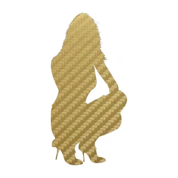 Polep vozidla Erotická žena 009 pravá (59 - 3D karbon zlatý) SAMOLEPKA NA AUTO, NÁLEPKA, FÓLIE, POLEP, TUNING, VLASTNÍ TEXT, TISK, AUTOSAMOLEPKY.cz, POLEPY, OBRÁZEK, LOGO, 3D STICKERS