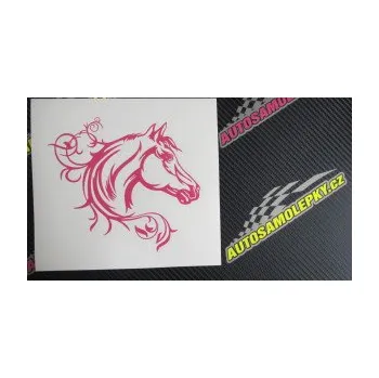 Samolepící dekorace Kůň 061 pravá hlava s květinou (12 - zelená) SAMOLEPKA NA AUTO, NÁLEPKA, FÓLIE, POLEP, TUNING, VLASTNÍ TEXT, TISK, AUTOSAMOLEPKY.cz, POLEPY, OBRÁZEK, LOGO, 3D STICKERS