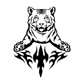 Samolepicí dekorace na vozidlo Animal flames 045 levá tygr (01 - černá) SAMOLEPKA NA AUTO, NÁLEPKA, FÓLIE, POLEP, TUNING, VLASTNÍ TEXT, TISK, AUTOSAMOLEPKY.cz, POLEPY, OBRÁZEK, LOGO, 3D STICKERS