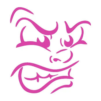 Samolepící dekorace Obličej 001 pravá naštvaný (16 - růžová) SAMOLEPKA NA AUTO, NÁLEPKA, FÓLIE, POLEP, TUNING, VLASTNÍ TEXT, TISK, AUTOSAMOLEPKY.cz, POLEPY, OBRÁZEK, LOGO, 3D STICKERS