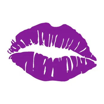 Samolepící dekorace SAMOLEPKA Pusa 002 levá otisk rtů (14 - fialová) NA AUTO, NÁLEPKA, FÓLIE, POLEP, TUNING, VLASTNÍ TEXT, TISK, AUTOSAMOLEPKY.cz, POLEPY, OBRÁZEK, LOGO, SAMOLEPKY