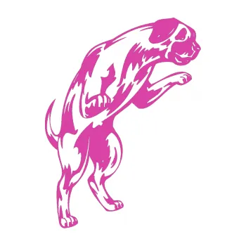 Polep vozidla SAMOLEPKA Pes 050 pravá (16 - růžová) NA AUTO, NÁLEPKA, FÓLIE, POLEP, TUNING, VLASTNÍ TEXT, TISK, AUTOSAMOLEPKY.cz, POLEPY, OBRÁZEK, LOGO, SAMOLEPKY