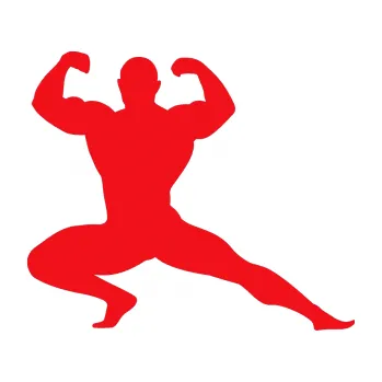 Polep vozidla SAMOLEPKA Kulturista 015 pravá (10 - červená) NA AUTO, NÁLEPKA, FÓLIE, POLEP, TUNING, VLASTNÍ TEXT, TISK, AUTOSAMOLEPKY.cz, POLEPY, OBRÁZEK, LOGO, SAMOLEPKY