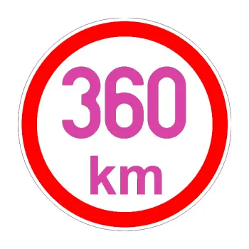 samolepka Maximální rychlost 360km - nejvyšší konstrukční rychlost (16 - růžová) SAMOLEPKA NA AUTO, NÁLEPKA, FÓLIE, POLEP, TUNING, VLASTNÍ TEXT, TISK, AUTOSAMOLEPKY.cz, POLEPY, OBRÁZEK, LOGO, 3D STICKERS