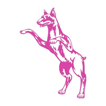 Polep vozidla SAMOLEPKA Pes 028 levá (16 - růžová) NA AUTO, NÁLEPKA, FÓLIE, POLEP, TUNING, VLASTNÍ TEXT, TISK, AUTOSAMOLEPKY.cz, POLEPY, OBRÁZEK, LOGO, SAMOLEPKY