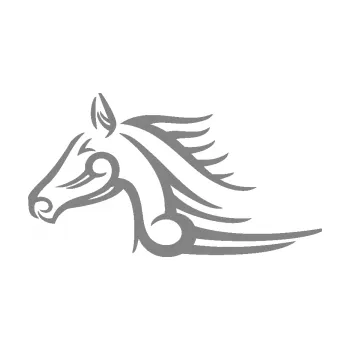 Samolepící dekorace SAMOLEPKA Kůň 081 levá hlava tattoo (17 - šedá) NA AUTO, NÁLEPKA, FÓLIE, POLEP, TUNING, VLASTNÍ TEXT, TISK, AUTOSAMOLEPKY.cz, POLEPY, OBRÁZEK, LOGO, SAMOLEPKY