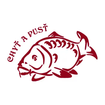 Polep vozidla SAMOLEPKA Kapr 007 chyť a pusť (07 - bordó vínová) NA AUTO, NÁLEPKA, FÓLIE, POLEP, TUNING, VLASTNÍ TEXT, TISK, AUTOSAMOLEPKY.cz, POLEPY, OBRÁZEK, LOGO, SAMOLEPKY