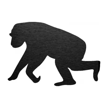 Samolepící dekorace SAMOLEPKA Opice 001 levá (63 - škrábaný kov černý) NA AUTO, NÁLEPKA, FÓLIE, POLEP, TUNING, VLASTNÍ TEXT, TISK, AUTOSAMOLEPKY.cz, POLEPY, OBRÁZEK, LOGO, SAMOLEPKY