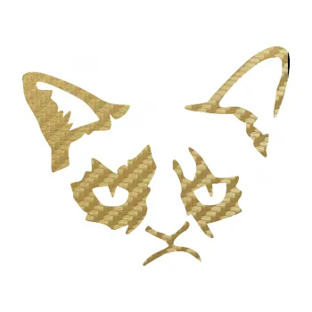 Samolepicí dekorace na vozidlo Grumpy cat 001 pravá (59 - 3D karbon zlatý) SAMOLEPKA NA AUTO, NÁLEPKA, FÓLIE, POLEP, TUNING, VLASTNÍ TEXT, TISK, AUTOSAMOLEPKY.cz, POLEPY, OBRÁZEK, LOGO, 3D STICKERS