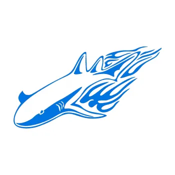 Samolepicí dekorace na vozidlo Animal flames 048 levá žralok (11 - modrá oceán) SAMOLEPKA NA AUTO, NÁLEPKA, FÓLIE, POLEP, TUNING, VLASTNÍ TEXT, TISK, AUTOSAMOLEPKY.cz, POLEPY, OBRÁZEK, LOGO, 3D STICKERS