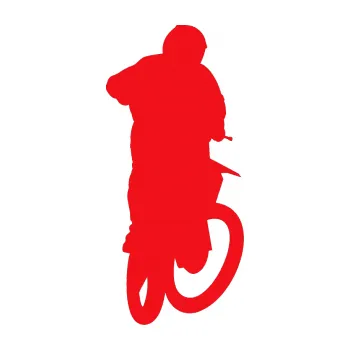 Samolepící dekorace SAMOLEPKA Motorka 018 pravá motokros (10 - červená) NA AUTO, NÁLEPKA, FÓLIE, POLEP, TUNING, VLASTNÍ TEXT, TISK, AUTOSAMOLEPKY.cz, POLEPY, OBRÁZEK, LOGO, SAMOLEPKY