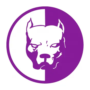 Polep vozidla SAMOLEPKA Pitbull 001 kruh pravá (14 - fialová) NA AUTO, NÁLEPKA, FÓLIE, POLEP, TUNING, VLASTNÍ TEXT, TISK, AUTOSAMOLEPKY.cz, POLEPY, OBRÁZEK, LOGO, SAMOLEPKY