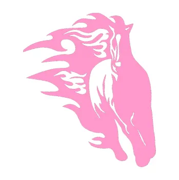 Samolepicí dekorace na vozidlo Animal flames 007 pravá kůň (24 - světle růžová) SAMOLEPKA NA AUTO, NÁLEPKA, FÓLIE, POLEP, TUNING, VLASTNÍ TEXT, TISK, AUTOSAMOLEPKY.cz, POLEPY, OBRÁZEK, LOGO, 3D STICKERS