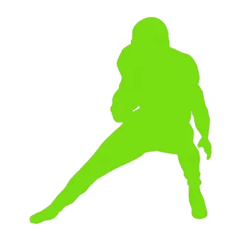 Polep vozidla Americký fotbal 010 levá (04 - zelená kawasaki) SAMOLEPKA NA AUTO, NÁLEPKA, FÓLIE, POLEP, TUNING, VLASTNÍ TEXT, TISK, AUTOSAMOLEPKY.cz, POLEPY, OBRÁZEK, LOGO, 3D STICKERS