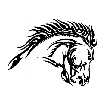 Samolepící dekorace SAMOLEPKA Kůň 042 pravá (01 - černá) NA AUTO, NÁLEPKA, FÓLIE, POLEP, TUNING, VLASTNÍ TEXT, TISK, AUTOSAMOLEPKY.cz, POLEPY, OBRÁZEK, LOGO, SAMOLEPKY