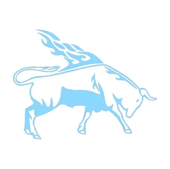 Samolepicí dekorace na vozidlo Animal flames 067 pravá býk (03 - světle modrá) SAMOLEPKA NA AUTO, NÁLEPKA, FÓLIE, POLEP, TUNING, VLASTNÍ TEXT, TISK, AUTOSAMOLEPKY.cz, POLEPY, OBRÁZEK, LOGO, 3D STICKERS